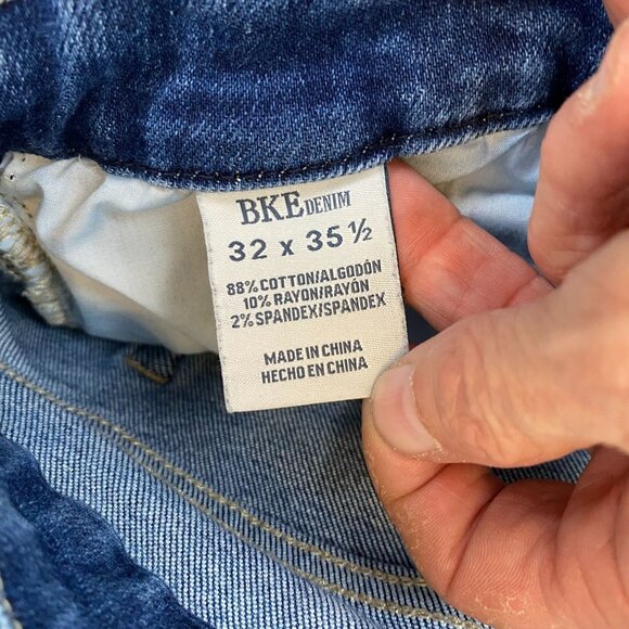 BKE Men's Jeans Size 32x35.5 Payton Mid Rise Bootcut Blue Denim Casual Y2K - Picture 8 of 15